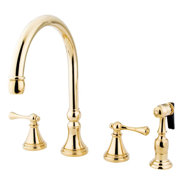 Widespread Kitchen Faucet, Polished Brass